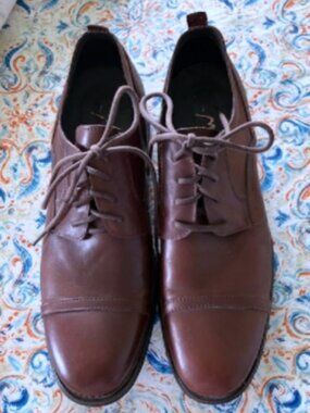 Men's MO.S Italian Handmade Leather Brown Shoes Size EU 43